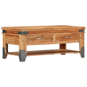 Mesa de centro de madera maciza de acacia 110x52x45 cm