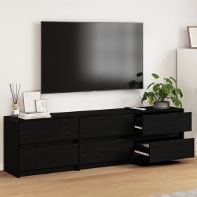 Gabinete de TV Negro 182 x 34 x 50 cm Madera contrachapada