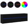 Gabinete de TV Negro 182 x 34 x 50 cm Madera contrachapada