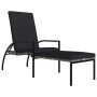 Graue PE-Rattan-Sonnenliege mit Fußstütze von vidaXL, Liegen - Ref: Foro24-317630, Preis: 92,98 €, Rabatt: %