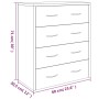 Sideboard mit 4 glänzend weißen Schubladen 60x30,5x71 cm von vidaXL, Sideboards - Ref: Foro24-342579, Preis: 91,52 €, Rabatt: %