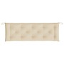 Cojín de banco de jardín tela Oxford beige 150x50x7 cm