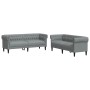 Juego de Sofá 2 pcs Gris claro tela