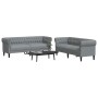 Juego de Sofá 2 pcs Gris claro tela