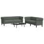 Juego de Sofá 2 pcs Gris oscuro tela