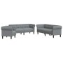 Juego de Sofá 3 pcs Gris claro tela