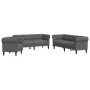 Juego de Sofá 3 pcs Gris oscuro tela