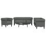 Juego de Sofá 3 pcs Gris oscuro tela