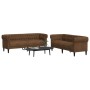 Juego de Sofá 2 pcs Marrón 201.5 x 74.5 x 74.5 cm tela