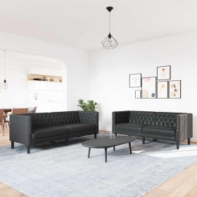 Juego de Sofá 2 pcs Negro 194 x 74.5 x 70.5 cm Cuero sintético