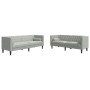 Juego de Sofá 2 pcs Gris claro Terciopelo