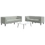 Juego de Sofá 2 pcs Gris claro Terciopelo