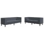 Juego de Sofá 2 pcs Gris oscuro Terciopelo