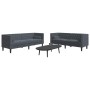 Juego de Sofá 2 pcs Gris oscuro Terciopelo