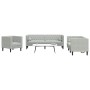 Juego de Sofá 3 pcs Gris claro Terciopelo