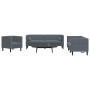 Juego de Sofá 3 pcs Gris oscuro Terciopelo
