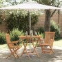 Juego de Comedor de Jardín 2 pcs Marrón Madera de teca maciza