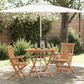Juego de Comedor de Jardín 2 pcs Marrón Madera de teca maciza
