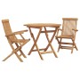 Juego de Comedor de Jardín 2 pcs Marrón Madera de teca maciza