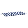 Cojines banco jardín 2 uds tela a rayas azul blanco 100x50x7 cm