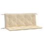 Cojines de banco de jardín 2 uds tela Oxford beige 120x50x7 cm