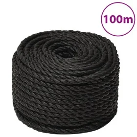 Black polypropylene work rope 14 mm 100 m by vidaXL, Ropes and metal cords - Ref: Foro24-153023, Price: 66,09 €, Discount: %