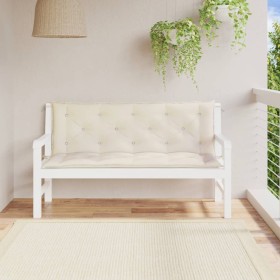 Cojines de banco de jardín 2 uds blanco crema 150x50x7 cm Cojines de banco de jardín 2 uds blanco crema 150x50x7 cm