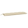 Cojines de banco de jardín 2 uds tela Oxford beige 150x50x7 cm