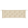 Cojines de banco de jardín 2 uds tela Oxford beige 150x50x7 cm
