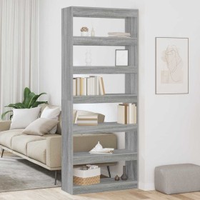 Estantería Gris sonoma 80 x 30 x 198 cm Madera contrachapada
