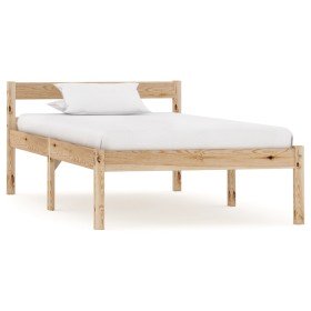 Estructura de cama sin colchón madera maciza de pino 100x200 cm Estructura de cama sin colchón madera maciza de pino 100x200 cm