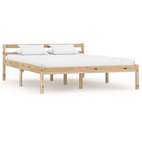 Estructura de cama sin colchón madera maciza de pino 120x200 cm