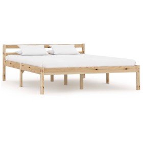 Estructura de cama sin colchón madera maciza de pino 120x200 cm Estructura de cama sin colchón madera maciza de pino 120x200 cm