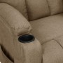 Sillón reclinable de tela gris taupe