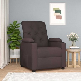 Sillón reclinable de tela marrón oscuro