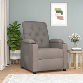 Sillón reclinable de tela gris taupe