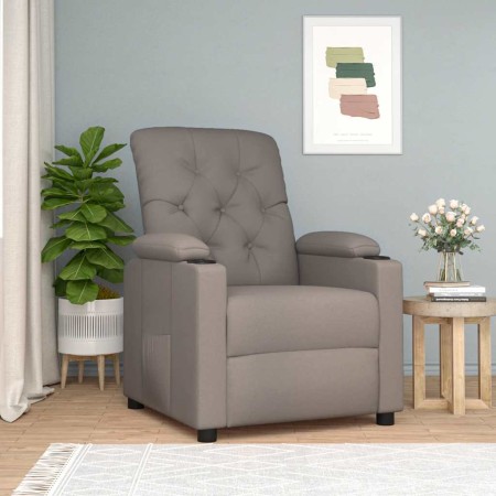 Sillón reclinable de tela gris taupe