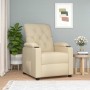 Sillón reclinable de tela crema