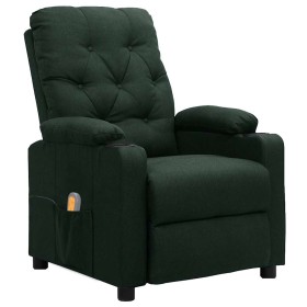 Sillón de masaje de tela verde oscuro