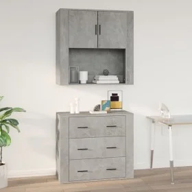Wandschrank aus betongrauem Sperrholz, 80 x 33 x 80 cm von vidaXL, Sideboards - Ref: Foro24-816588, Preis: 80,60 €, Rabatt: %