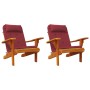 Cojines para silla Adirondack 2 uds tela Oxford rojo tinto