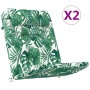 Cojín de silla Floral 2 pcs Verde 58 x 77 x 4.5 cm Tela Oxford