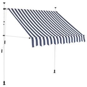 Manuell einziehbare Markise 200 cm blau-weiß gestreift von vidaXL, Markisen - Ref: Foro24-43220, Preis: 65,73 €, Rabatt: %