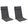 Cojines de silla respaldo alto 2 uds tela Oxford gris antracita