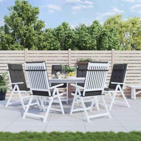 Cojines de silla respaldo alto 6 uds tela Oxford gris antracita Cojines de silla respaldo alto 6 uds tela Oxford gris antracita