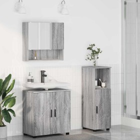 Juego de muebles de baño 3 pcs Gris sonoma 61 x 35 x 64 cm