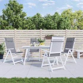 Cojines de silla con respaldo alto 4 uds tela Oxford gris Cojines de silla con respaldo alto 4 uds tela Oxford gris