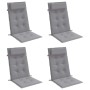 Cojines de silla con respaldo alto 4 uds tela Oxford gris
