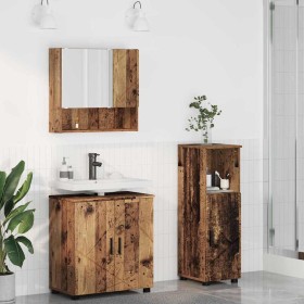 Juego de muebles de baño 3 pcs Madera vieja 61 x 35 x 64 cm