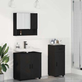 Juego de muebles de baño con cajón 3 pcs Negro 61 x 35 x 64 cm